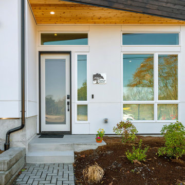 Contemporary entry with refined finish