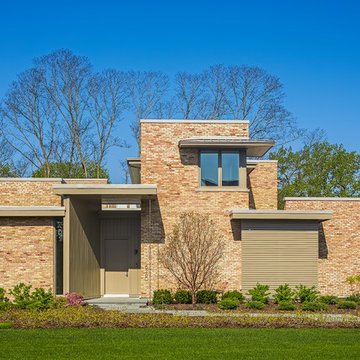 Contemporary Home Front Elevation View
