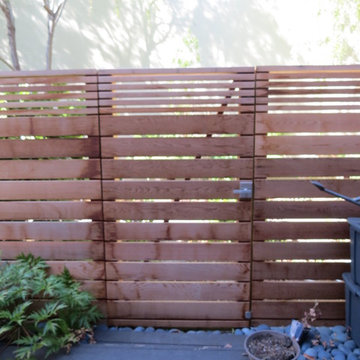 Contemporary Horizontal Fence Gate with Stainless Steel Lever Latch