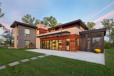 Contemporary exterior home idea in Omaha