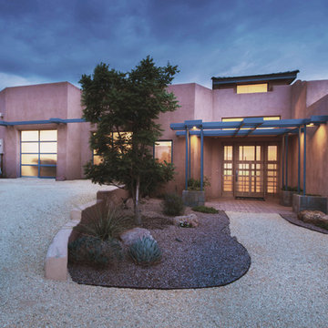Contemporary Oasis - front exterior and entrance