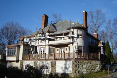 This is an example of a traditional house exterior in Boston.