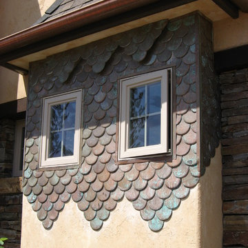 Copper shingles - new with patina, aged 7 years