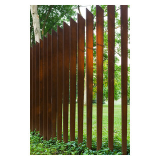 Cor-Ten Cattails Sculptural Fence - Contemporary - Exterior ...