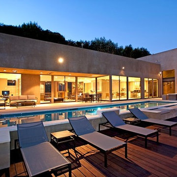 Cordell Drive Hollywood Hills modern home resort style pool terrace