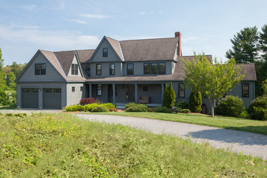 Example of a large classic two-story exterior home design in Boston