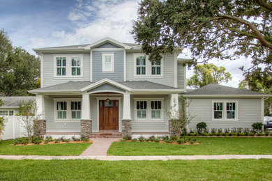 Inspiration for a transitional exterior home remodel in Tampa