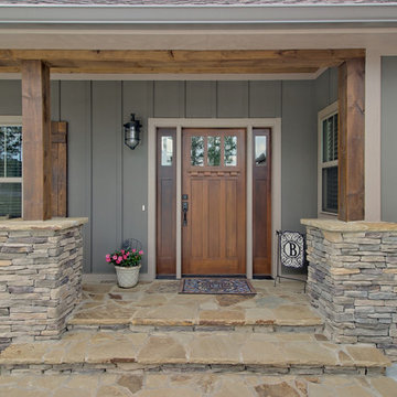 Craftsman Mountain Home: Wood Front Door
