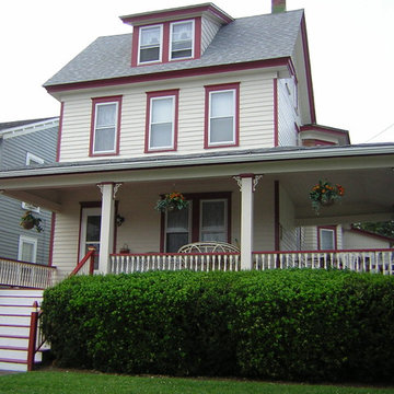 Cream and Red Exterior House Painting in Wildwood, NJ