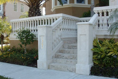 Example of a tuscan exterior home design in Orange County