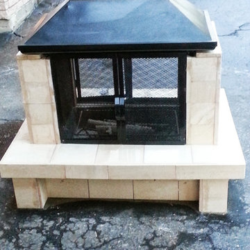 Custom Built double sided Outdoor Fireplace