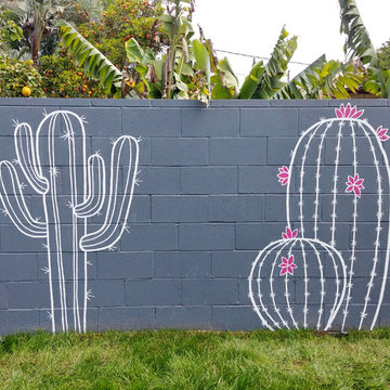Custom Cactus Wall Mural on Back Wall