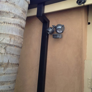 Custom cut Downspouts with contemporary Rain Gutters in Costa Mesa