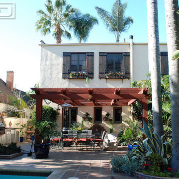 Custom Designed Spanish Architectural Shutters in Wire Brushed Clear Cedar Wood