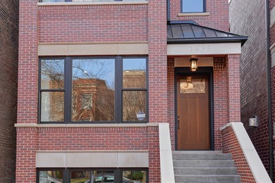 Transitional exterior home idea in Chicago