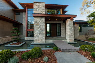 This is an example of a contemporary house exterior in Detroit.