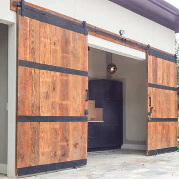 Custom Pool House Barn Doors