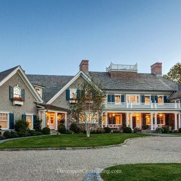 Custom Waterfront Shingle Style Home, Riverside, CT: Front