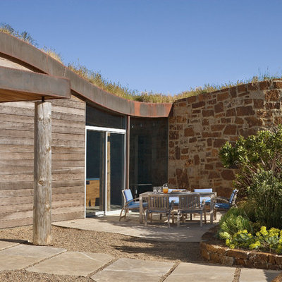 Contemporary wood exterior home idea in San Francisco