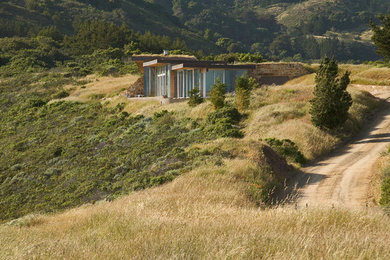Contemporary wood exterior home idea in San Francisco