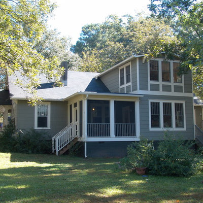 Elegant wood exterior home photo in Atlanta