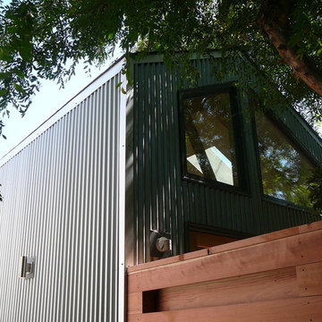 Detail of Metal Siding at corner and roof condition