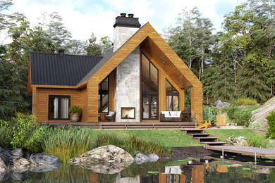 Example of a mountain style exterior home design in Charlotte
