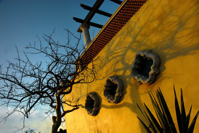 メキシコシティにある地中海スタイルのおしゃれな家の外観の写真