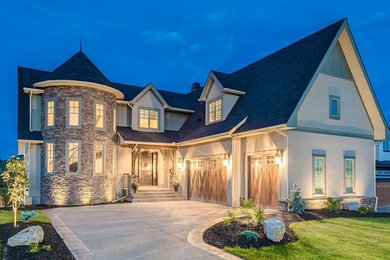 Inspiration for a timeless exterior home remodel in Calgary