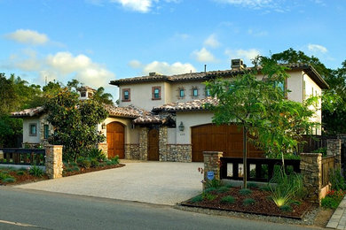 This is an example of a mediterranean house exterior in San Diego.