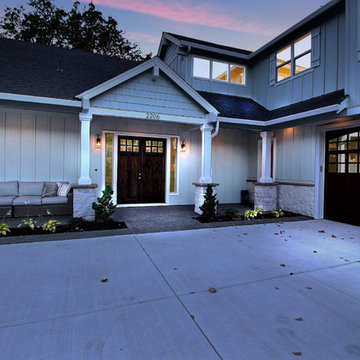 Entry at Dusk - The Overbrook - Cascade Craftsman Family Home