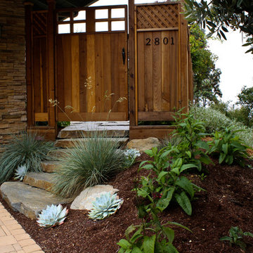 Entry at Prairie Style Home with Award Winning Landscape
