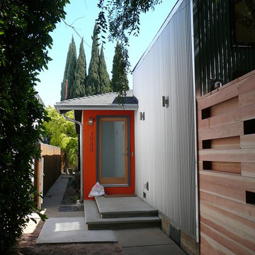 Entryway to Remodeled Unit - New Addition with Corrugated Metal siding