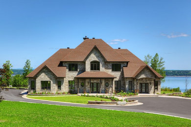 Example of a transitional exterior home design in Other
