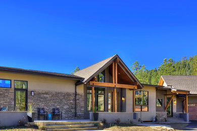 Example of a mid-sized mountain style exterior home design in Denver