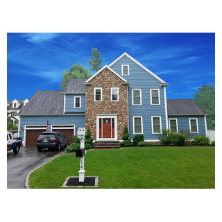 Everlast Composite Siding & Boral Stone Siding - Foxborough, MA -  Transitional - Exterior - Boston - by United Home Experts | Houzz