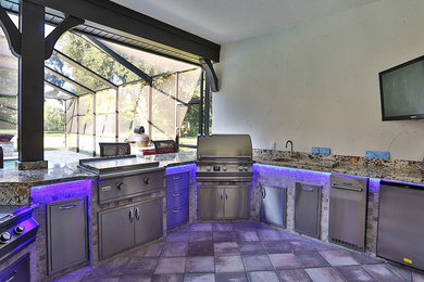 Expansive Outdoor Kitchen with Fire Magic Grill and Teppanyaki Grill
