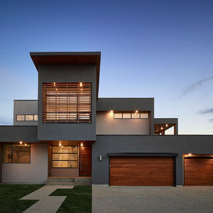 Zweistöckiges, Graues Modernes Haus in Edmonton