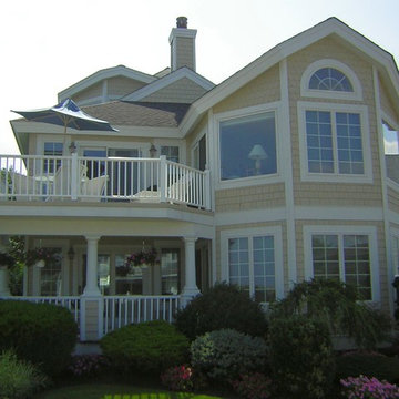 Exterior House Painting and Solid Beige Color Staining in Avalon, NJ