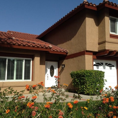 Inspiration for a timeless orange exterior home remodel in Orange County