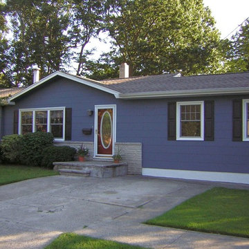 Exterior Painting - Blue and Black Rancher House in Somers Point, NJ