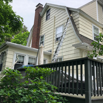 Exterior Painting, Yellow and White Repaint, Newton, MA