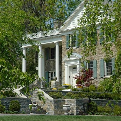 Elegant stone exterior home photo in Cincinnati