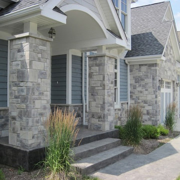 Exterior Stone Siding and Hardie Board