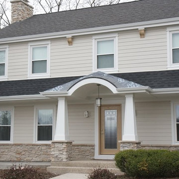 Exterior Stone Siding and Hardie Board