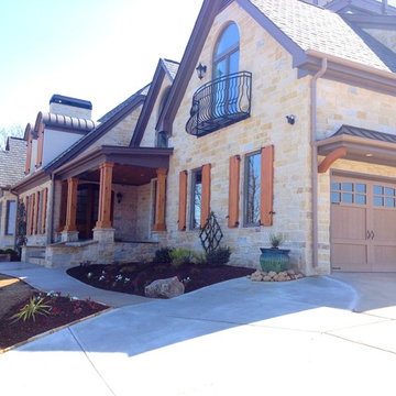 Exterior Stone Veneering and Cedar Accents