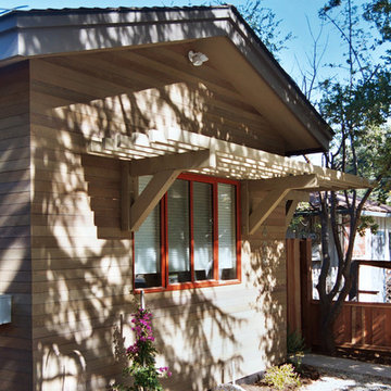 Exterior Street Elevation, Faculty House, Palo Alto, CA, ENRarchitects with Topo
