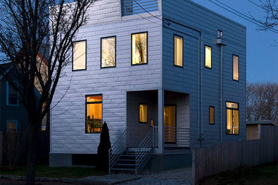 Example of a trendy exterior home design in Portland Maine