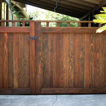 Exterior View of Double Driveway Gate - Craftsman Style