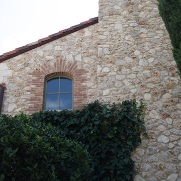 exterior window and chimney wall